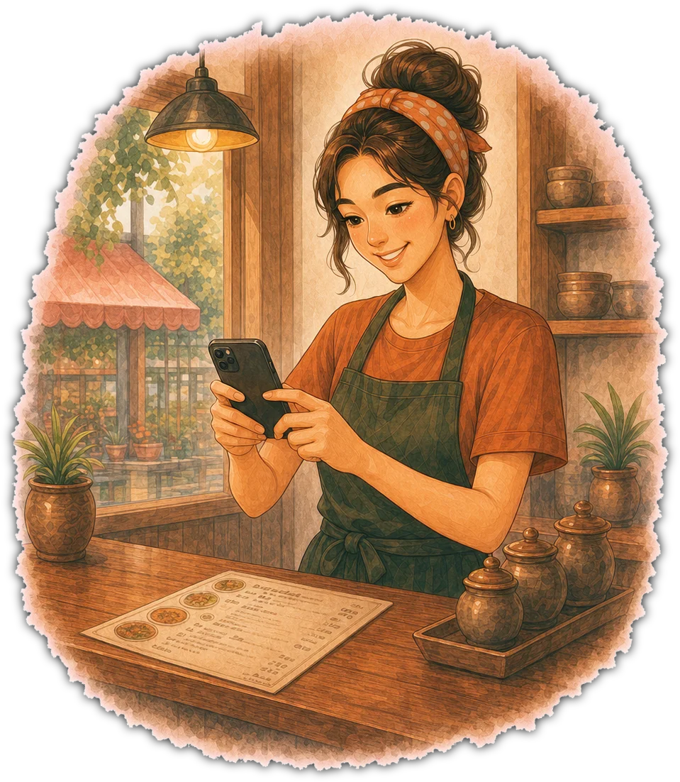 Original photographed restaurant menu before Nara Menu