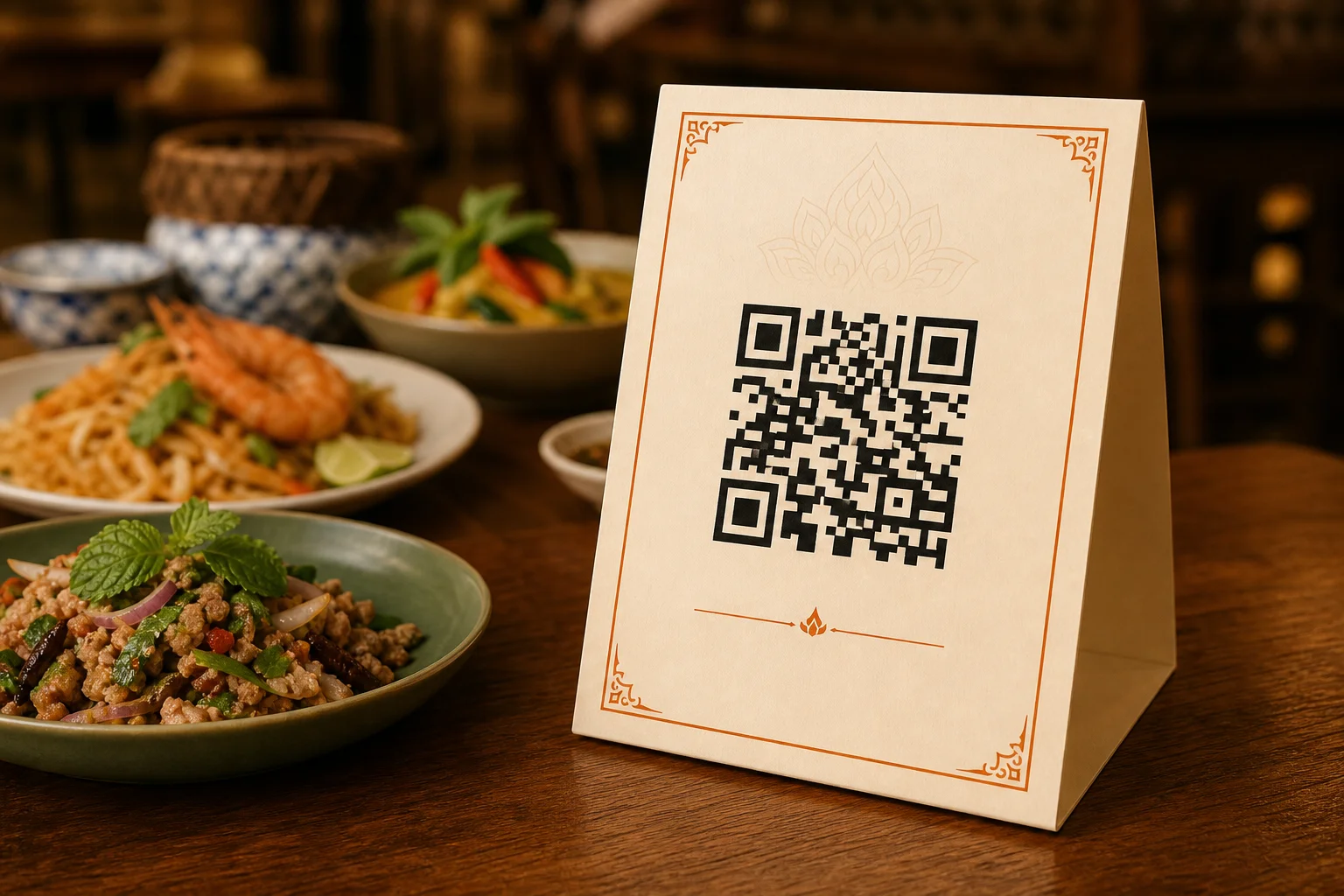 ป้ายตั้งโต๊ะ QR